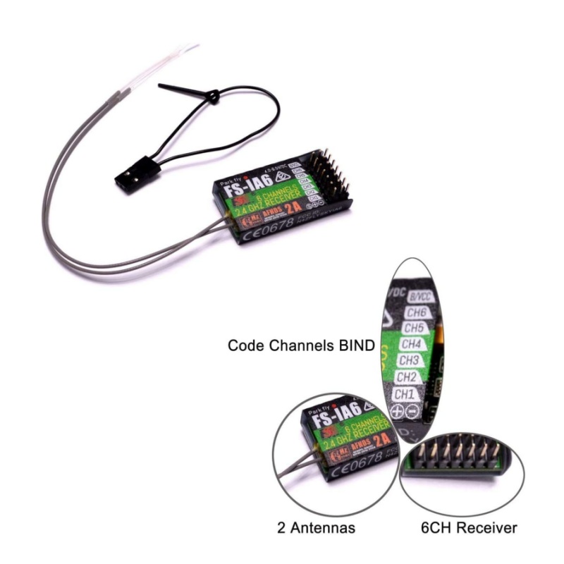 Drone Rc Battery - Flysky FS-IA6 Receptor 6CH Antena Dupla
