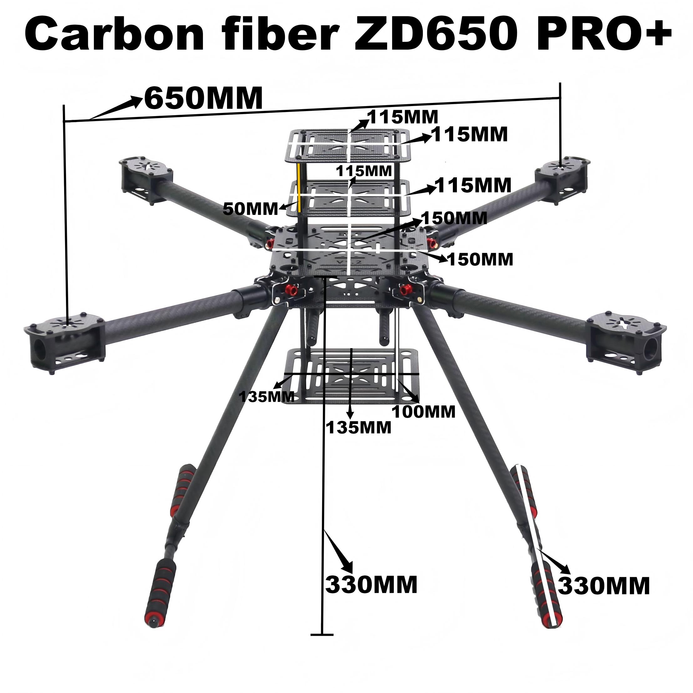 Heavy Lift Drone Frame - RCtoSky ZD650 PRO+ Quadcopter FPV de