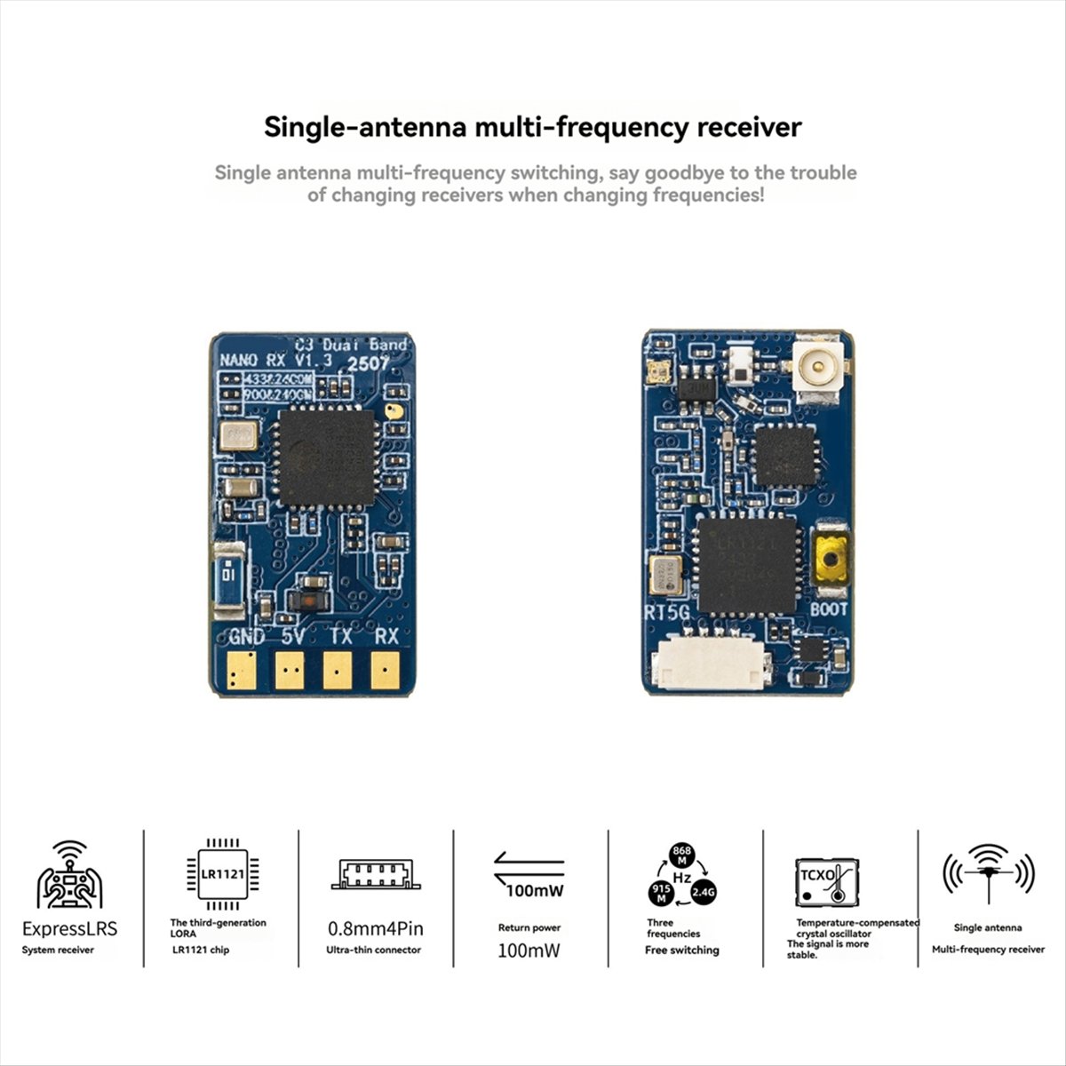 Drone Rc Frequency - Novo Receptor Nano ELRS Dual Band
