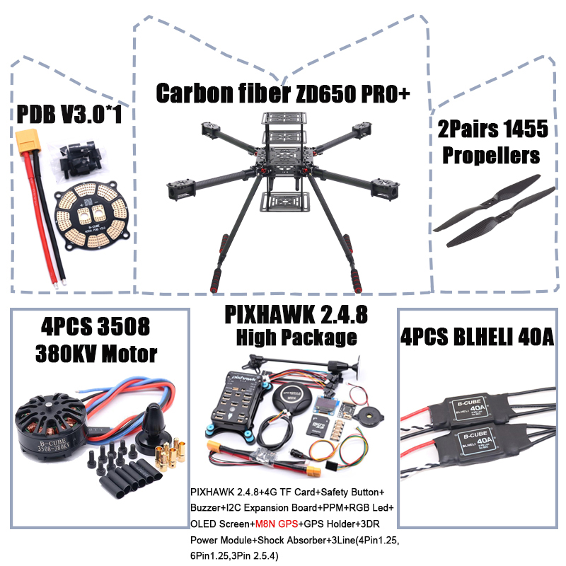 RCtoSky ZD650 PRO+ Quadcopter  - Heavy Lift Drone Frame avaliação e preço
